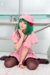 beret bow cosplay dress green_hair koharu macross macross_frontier pantyhose ranka_lee rating:Safe score:1 user:pixymisa
