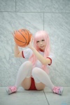 basketball buruma cosplay gym_uniform hakamada_hinata pink_hair ro-kyu-bu! sakuya shorts thighhighs tshirt white_legwear rating:Safe score:1 user:nil!