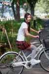 bicycle grey_legwear nishihama_fuuka pleated_skirt skirt thighhighs tshirt twintails zettai_ryouiki rating:Safe score:0 user:nil!