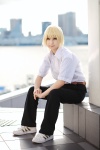 amamiya_laiko blonde_hair cosplay higurashi_no_naku_koro_ni houjou_satoshi school_uniform rating:Safe score:0 user:nil!
