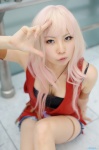 armband cleavage cosplay denim macross macross_frontier pink_hair seino_merika sheryl_nome shorts tank_top tubetop rating:Safe score:0 user:nil!