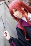 blouse blue_eyes cosplay ginny_weasley harry_potter red_hair robe satori sweater tie wand rating:Safe score:1 user:pixymisa