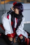cosplay gauntlets horns inu_boku_secret_service kimono miniskirt nakko purple_hair scarf shirakiin_ririchiyo skirt thighhighs rating:Safe score:2 user:nil!