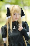 black_cat blonde_hair cosplay detached_sleeves dress eve ryuga twintails rating:Safe score:0 user:nil!