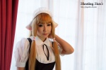 apron blonde_hair blouse chii_(chobits) chobits cosplay hairband jumper maid maid_uniform momoiro_merankori saku rating:Safe score:0 user:nil!