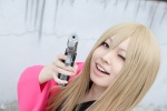 blonde_hair cosplay croptop gintama gun kijima_matako pistol soubi_zero rating:Safe score:1 user:pixymisa