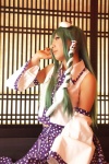 blouse cosplay detached_sleeves green_hair hanamura_misaki kochiya_sanae miko skirt touhou touhou_kinbauchou rating:Safe score:0 user:nil!
