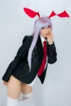 animal_ears blazer blouse bunny_ears cosplay lenfried open_clothes pleated_skirt reisen_udongein_inaba school_uniform skirt thighhighs tie touhou rating:Questionable score:2 user:nil!