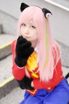 animal_ears blouse cardigan cat_ears cosplay hashimoto_nyaa osomatsu-kun osomatsu-san paw_gloves pink_hair pleated_skirt sakuma school_uniform skirt tail rating:Safe score:0 user:nil!