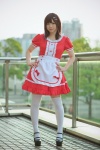 apron bows cosplay dress katou_mari original thighhighs zettai_ryouiki rating:Safe score:2 user:pixymisa