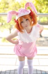 animal_ears bunny_ears cosplay dear_baby ema hairbows jumper orange_hair shugo_chara! thighhighs twintails yuiki_yaya rating:Safe score:2 user:nil!