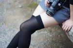 camera kanda_midori miniskirt skirt sweater thighhighs zettai_ryouiki rating:Safe score:9 user:nil!