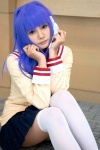 blue_hair clannad cosplay fujibayashi_kyou hair_ribbon kai_(ii) pantyhose pleated_skirt sailor_uniform school_uniform skirt thighhighs turtleneck zettai_ryouiki rating:Safe score:1 user:nil!