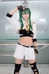 cosplay croptop fingerless_gloves gloves goggles green_eyes green_hair gumi jacket seri shorts thighhighs torn_clothes vocaloid rating:Safe score:1 user:pixymisa