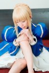 bed blonde_hair braids cosplay dress fate/series fate/stay_night inui_youko saber rating:Safe score:0 user:nil!