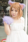 akuseru_warudo animal_ears cat_ears cat_paws cosplay dress inami_yuri kurashima_chiyuri paw_gloves rating:Safe score:1 user:pixymisa