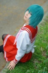 cosplay green_hair iwasaki_minami lucky_star pantyhose pleated_skirt sailor_uniform satsuki school_uniform skirt rating:Safe score:0 user:nil!