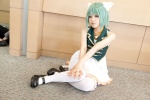 animal_ears bell cat_ears cosplay dress green_hair gumi o-sui tail thighhighs vest vocaloid rating:Safe score:2 user:pixymisa