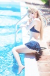 barefoot bikini blonde_hair cosplay kurasaka_kururu love_live!_school_idol_project minami_kotori pool side_ponytail spica swimsuit wet rating:Safe score:1 user:nil!