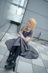 aoi_yuma blonde_hair cosplay crosscrossplay crossplay dress maria_holic pantyhose school_uniform shidou_mariya twintails rating:Safe score:2 user:nil!