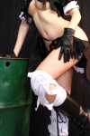 apron boots cleavage cosplay dress eyepatch gloves handcuffs ikkitousen kibashi maid maid_uniform panties ryomou_shimei thighhighs torn_clothes underboob white_legwear rating:Safe score:8 user:nil!