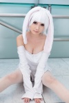 animal_ears blouse bunny_ears cleavage cosplay misa open_clothes pantyhose tagme_character tagme_series white_hair rating:Safe score:3 user:nil!