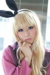 blazer blonde_hair blouse cosplay hairband iriru isurugi_mio mm! ribbon_tie school_uniform skirt sweater rating:Safe score:1 user:pixymisa