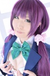 blazer blouse bra cleavage cosplay haruka love_live!_school_idol_project love_m@ster open_clothes purple_hair school_uniform tojo_nozomi twintails rating:Safe score:0 user:nil!