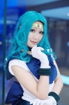 aqua_hair bishoujo_senshi_sailor_moon cosplay gloves hanako headband kaiou_michiru sailor_dress sailor_neptune rating:Safe score:0 user:nil!