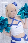 blonde_hair cheerleader_uniform cosplay halter_top hat miniskirt pom_poms shizuku skirt tagme_character tagme_series rating:Safe score:0 user:nil!