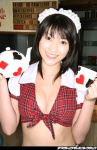 apron cleavage costume croptop hairband hara_mikie maid maid_uniform plaid teapot rating:Safe score:0 user:nil!