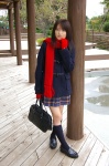 blouse bookbag coat dgc_0081 gloves kneesocks konno_narumi pleated_skirt scarf school_uniform skirt rating:Safe score:1 user:nil!