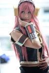cosplay default_costume headset kiyomichi megurine_luka pink_hair skirt vest vocaloid rating:Safe score:1 user:nil!