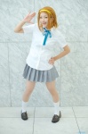 blouse cosplay gingamu hairband k-on! orange_hair pleated_skirt school_uniform skirt socks tainaka_ritsu rating:Safe score:1 user:nil!