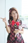 blouse cosplay hairband idolmaster minase_iori pleated_skirt sayuri skirt stuffed_animal vest rating:Safe score:0 user:nil!