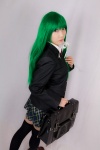 blazer blouse bookbag cosplay green_hair kochiya_sanae lenfried pleated_skirt school_uniform skirt thighhighs tie touhou zettai_ryouiki rating:Safe score:0 user:nil!