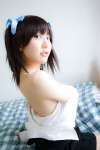 bed blouse cosplay going_my_yui_style hair_ribbons hoshiuta kuroda_yui open_clothes pleated_skirt shino_kei skirt rating:Safe score:0 user:nil!
