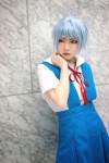 ayanami_rei blouse blue_hair cosplay jumper neon_genesis_evangelion school_uniform shinguu_naoki rating:Safe score:0 user:nil!