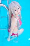 ahoge asanagi_rin bikini cosplay haiyore!_nyaruko-san nyaruko silver_hair swimsuit rating:Safe score:2 user:pixymisa