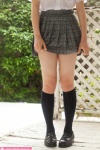 blouse kneesocks nishino_koharu pleated_skirt rain school_uniform skirt wet rating:Safe score:1 user:nil!