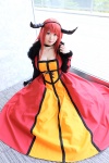 choker cleavage cosplay demon_queen gown horns maoyuu_maou_yuusha megumegu red_eyes red_hair rating:Safe score:0 user:pixymisa