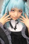 blouse blue_hair bonnet cosplay forest kaieda_kae kuroi_alice skirt rating:Safe score:1 user:nil!