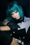 blouse cosplay gloves green_hair gumi irohira pantyhose poker_face_(vocaloid) shorts thighhighs vest vocaloid rating:Safe score:0 user:nil!