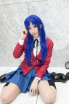 blazer blouse blue_hair cosplay kawashima_ami kneesocks pleated_skirt ribbon_tie school_uniform skirt takeru toradora! rating:Safe score:0 user:pixymisa