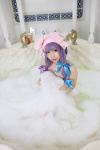 amatsuka_miyu bathroom bathtub cosplay night_cap patchouli_knowledge purple_hair soap_suds touhou towel wet rating:Safe score:0 user:nil!