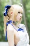 ahoge blonde_hair choker cosplay dress elbow_gloves fate/series fate/stay_night forest_(photoset) gloves hairbow saber sideboob usakichi rating:Safe score:2 user:nil!