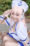 atori_himeko cleavage cosplay cropped_jacket croptop headphones miniskirt nitro_super_sonic pink_hair sailor_uniform school_uniform skirt super_soniko rating:Safe score:0 user:nil!