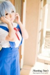 ayanami_rei blue_hair cosplay jumper neon_genesis_evangelion sailor_uniform saku school_uniform white_end_type_zero rating:Safe score:0 user:nil!