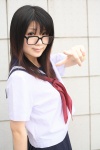 cosplay glasses ichigo_100 looking_over_glasses momoneko_haru school_uniform toujou_aya rating:Safe score:0 user:nil!