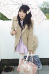 blouse coat hairbow himemiya_mahore shopping_bag skirt sweater thighhighs umbrella zettai_ryouiki rating:Safe score:0 user:pixymisa